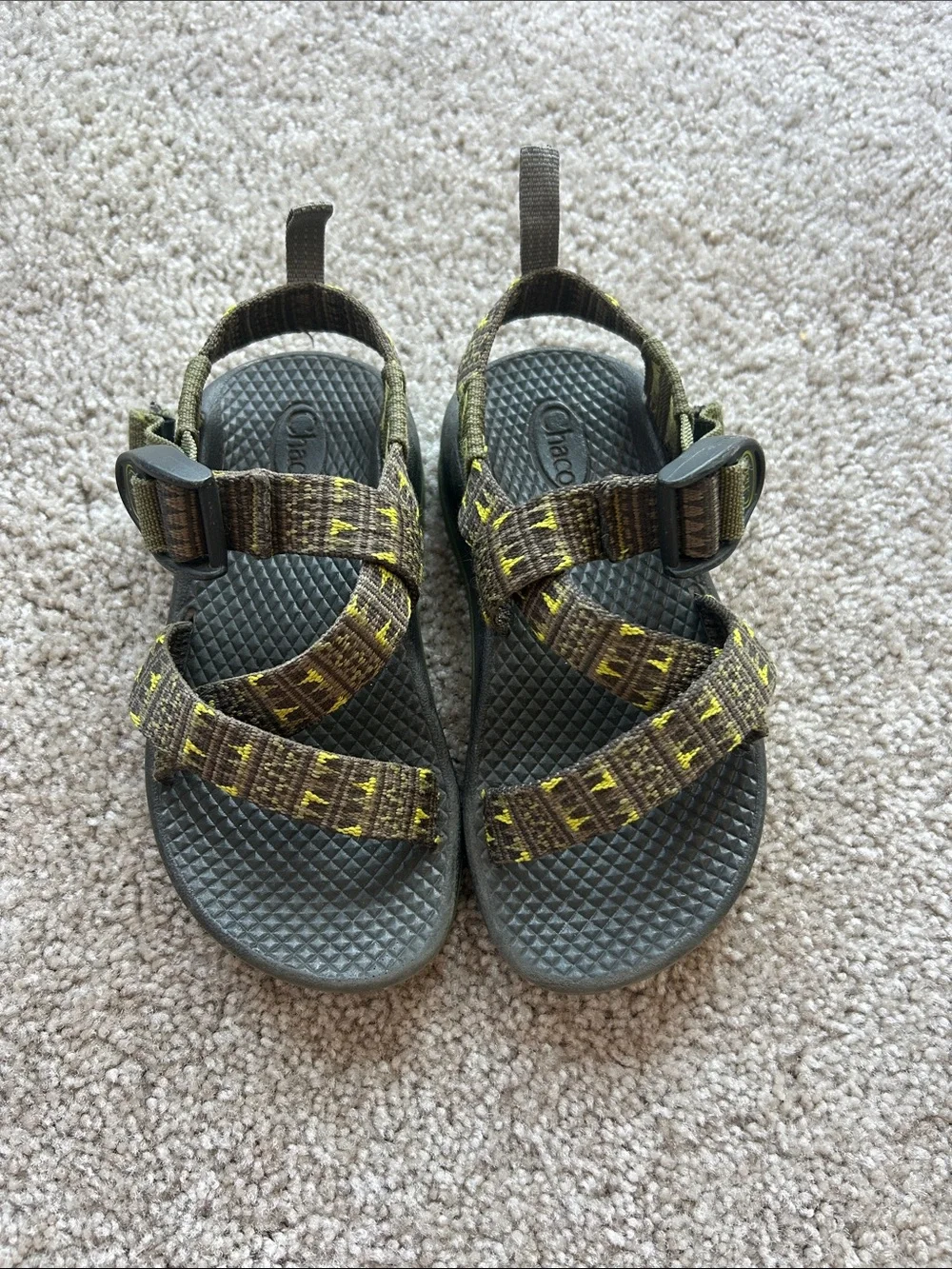 Chaco Kids Brown and Yellow Adjustable Strap Sandals